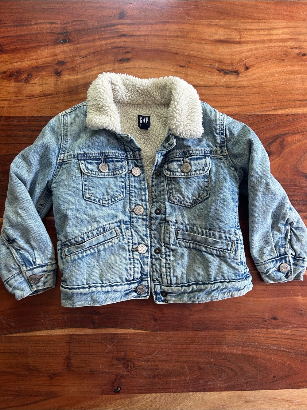 Gap kids Sherpa lined denim jacket